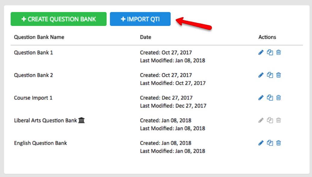 Import Quiz Question Banks through QTI
