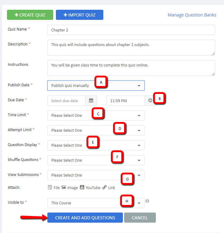 Create a Quiz – CourseNetworking