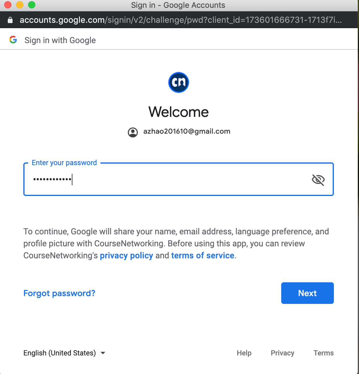 sign in with google coursenetworking