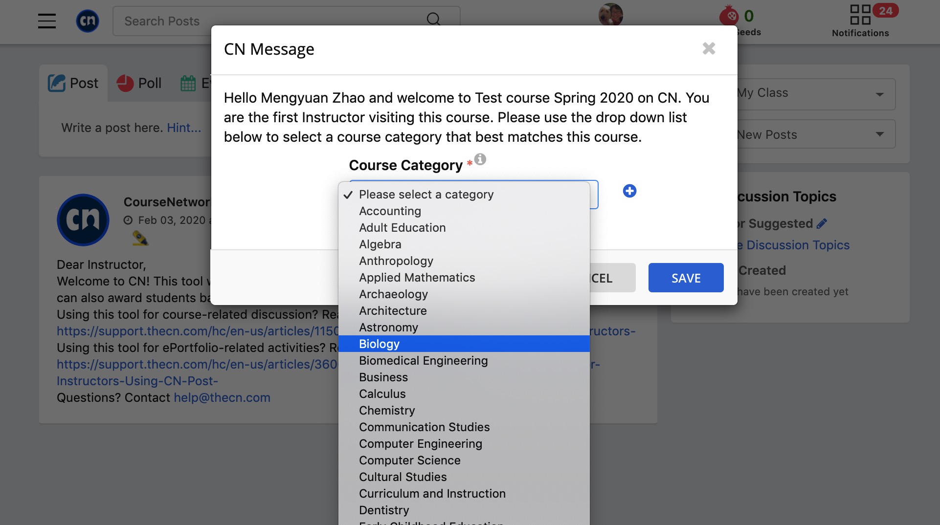 Cn Post Set Up Guide For Instructors Coursenetworking